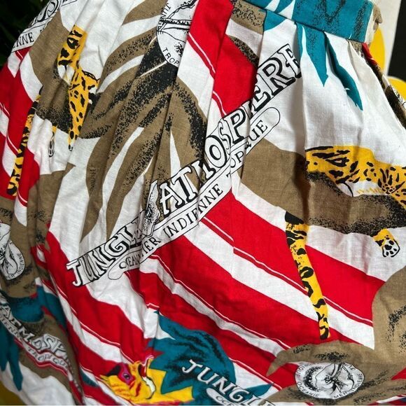 Handmade One of a Kind Vintage 80s 90s Tropical Jungle Fit Flare Swing Skirt - Picture 7 of 7